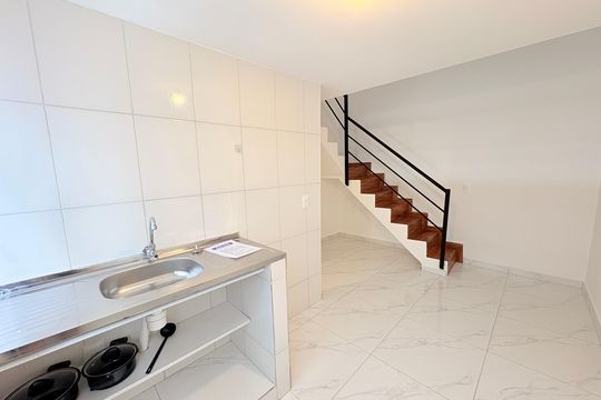 Cozinha de kitnet/studio para alugar com 1 quarto, 36m² em Jardim Itália, Várzea Paulista