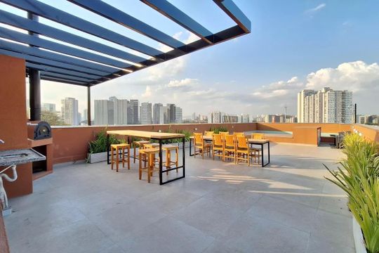 Área comum de kitnet/studio para alugar com 1 quarto, 25m² em Barra Funda, São Paulo