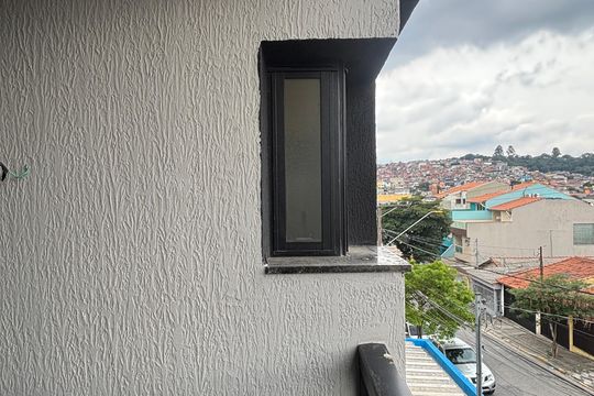 Varanda  da Suíte 1 de casa à venda com 3 quartos, 133m² em Parque Novo Oratório, Santo André