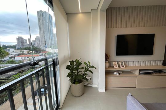 Varanda da Sala de apartamento à venda com 2 quartos, 44m² em Butantã, São Paulo