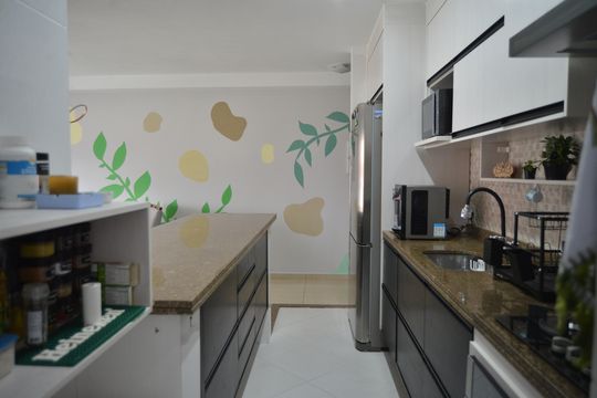Cozinha de apartamento à venda com 3 quartos, 100m² em Vila Assunção, Santo André