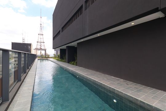 Área comum - Piscina de kitnet/studio à venda com 1 quarto, 27m² em Jardim Paulista, São Paulo