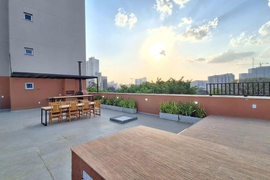 Terraço de kitnet/studio para alugar com 1 quarto, 25m² em Barra Funda, São Paulo