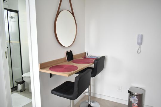 Cozinha de apartamento para alugar com 1 quarto, 35m² em Vila Clementino, São Paulo