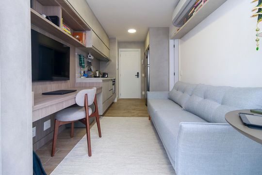 Sala de apartamento à venda com 1 quarto, 36m² em Campo Belo, São Paulo
