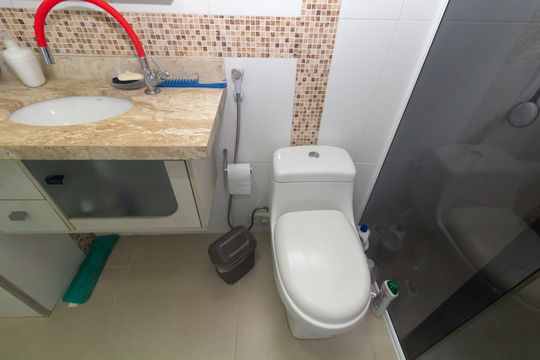 Banheiro de casa para alugar com 1 quarto, 60m² em Jardim Robru, São Paulo
