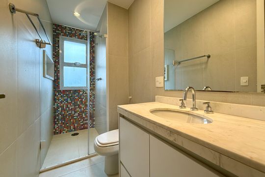 Banheiro Social  de apartamento à venda com 3 quartos, 161m² em Brooklin, São Paulo