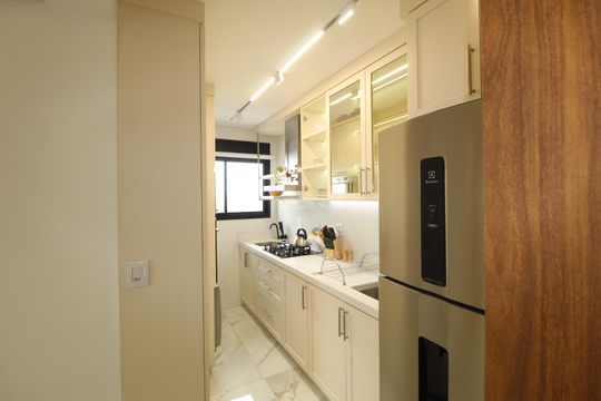 Cozinha de apartamento à venda com 1 quarto, 56m² em Jardim São Pedro, Porto Alegre
