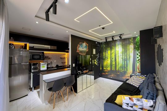Sala de apartamento à venda com 1 quarto, 45m² em Nova Piraju, São Paulo