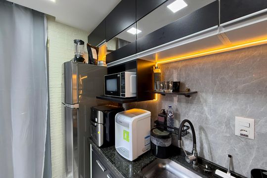 Cozinha de apartamento à venda com 1 quarto, 45m² em Nova Piraju, São Paulo
