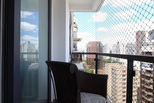 Varanda da Suíte de apartamento à venda com 1 quarto, 126m² em Itaim Bibi, São Paulo