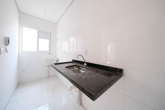 Cozinha de apartamento para alugar com 2 quartos, 45m² em Vila Guilhermina, São Paulo