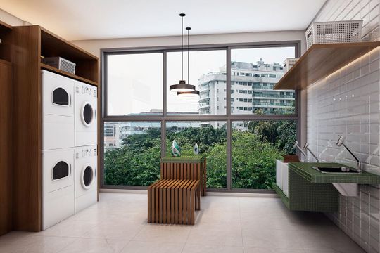Área comum de kitnet/studio para alugar com 1 quarto, 24m² em Pinheiros, São Paulo