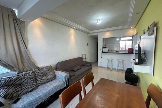 Sala de apartamento para alugar com 1 quarto, 56m² em Centro, São Vicente