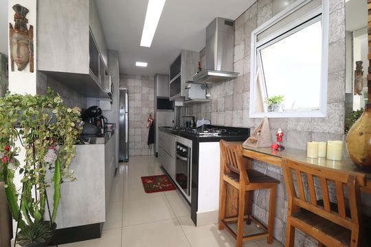 Cozinha de apartamento à venda com 3 quartos, 115m² em Jardim, Santo André