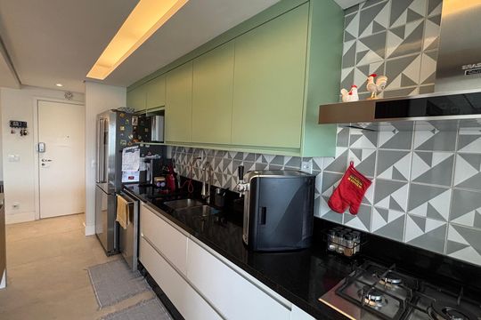 Cozinha de apartamento à venda com 3 quartos, 92m² em Vila Apiai, Santo André
