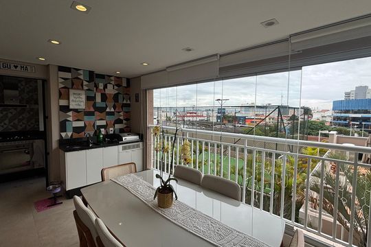 Sala - Sala de Jantar Varanda de apartamento à venda com 3 quartos, 92m² em Vila Apiai, Santo André