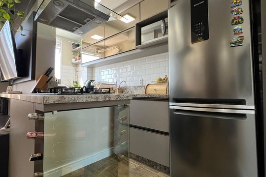 Cozinha de apartamento à venda com 2 quartos, 50m² em São Jorge, Novo Hamburgo