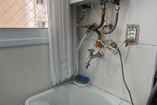 Área de Serviço de apartamento para alugar com 1 quarto, 70m² em Vila Valparaíso, Santo André