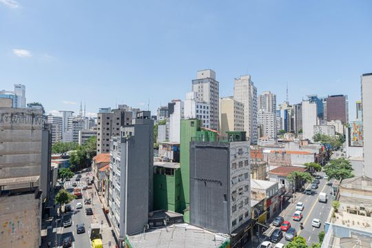 Vista da Sala de apartamento à venda com 1 quarto, 42m² em Consolação, São Paulo