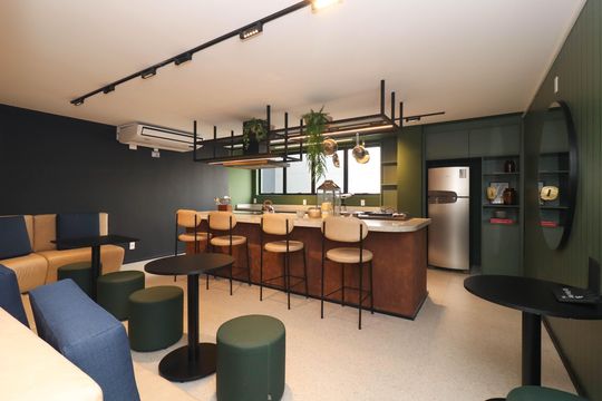 Área comum de kitnet/studio para alugar com 1 quarto, 24m² em Sumarezinho, São Paulo