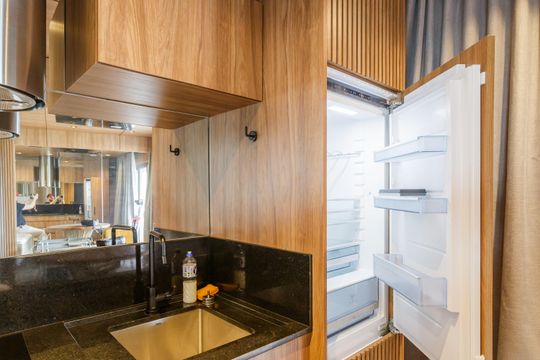 Cozinha de kitnet/studio para alugar com 1 quarto, 60m² em Itaim Bibi, São Paulo