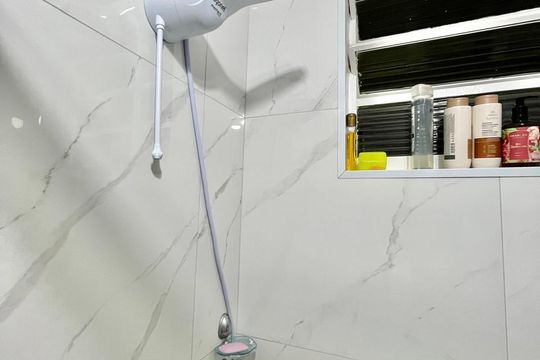 Banheiro da Suíte de apartamento à venda com 1 quarto, 86m² em Botafogo, Campinas