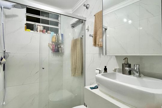 Banheiro da Suíte  de apartamento à venda com 1 quarto, 86m² em Botafogo, Campinas
