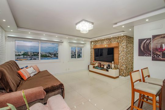 Sala de apartamento à venda com 1 quarto, 80m² em São Sebastião, Porto Alegre