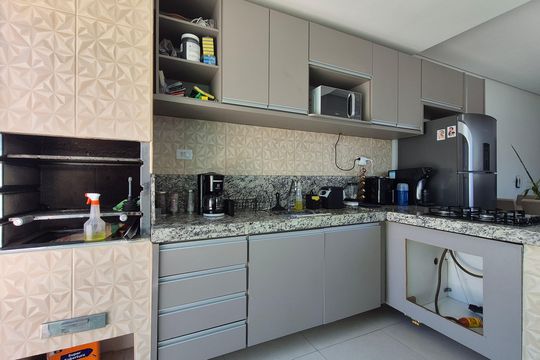 Cozinha  de apartamento à venda com 2 quartos, 105m² em Jardim Bela Vista, Santo André