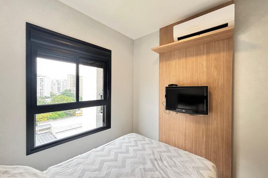 Quarto de apartamento à venda com 1 quarto, 29m² em Indianópolis, São Paulo
