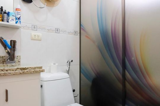 Banheiro da suíte 2 de apartamento à venda com 3 quartos, 118m² em Barcelona, São Caetano do Sul