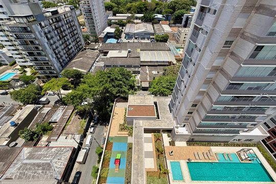 Vista  de apartamento à venda com 2 quartos, 59m² em Santo Amaro, São Paulo