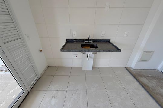 Cozinha de apartamento à venda com 2 quartos, 59m² em Santo Amaro, São Paulo