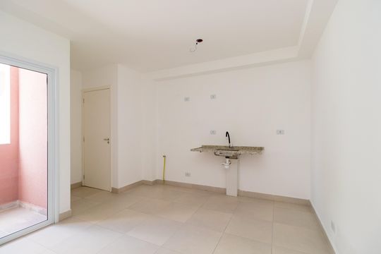 Sala/Cozinha de apartamento à venda com 1 quarto, 33m² em Quinta da Paineira, São Paulo
