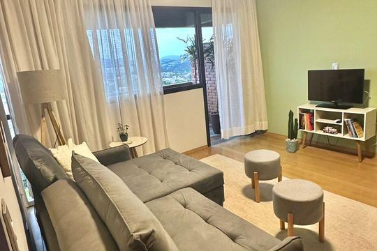 Sala de apartamento à venda com 1 quarto, 53m² em Alphaville Industrial, Barueri