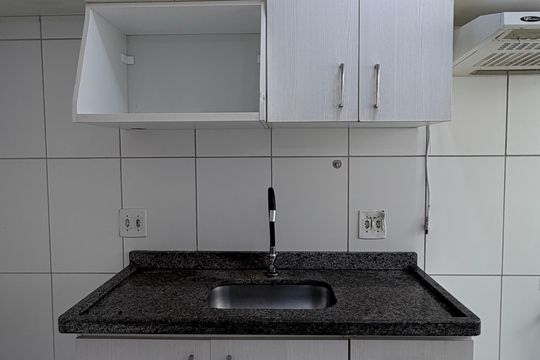 Cozinha de apartamento à venda com 2 quartos, 48m² em Jardim Marcia, Campinas