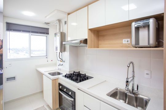 Cozinha de apartamento à venda com 2 quartos, 42m² em Campanário, Diadema