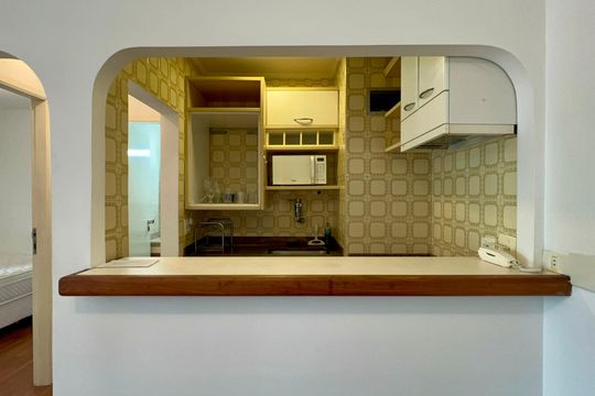Cozinha de apartamento para alugar com 1 quarto, 40m² em Jardim Paulista, São Paulo