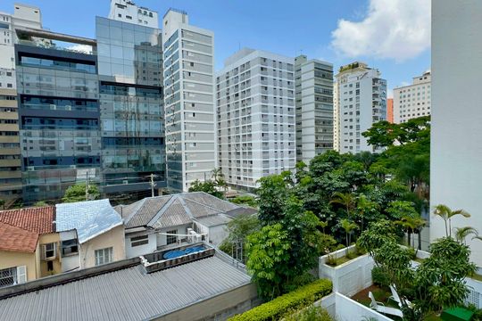Vista da Varanda de apartamento para alugar com 1 quarto, 40m² em Jardim Paulista, São Paulo