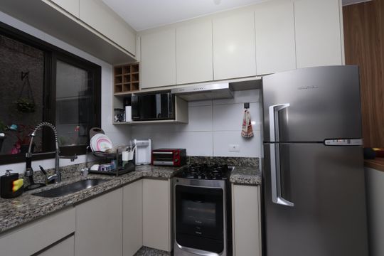 Cozinha de apartamento à venda com 2 quartos, 60m² em Chácara Mafalda, São Paulo