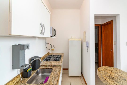 Cozinha de apartamento à venda com 1 quarto, 39m² em Vale do Sereno, Nova Lima
