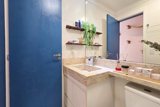 Banheiro Social de apartamento à venda com 2 quartos, 54m² em Vila Santa Luzia, São Bernardo do Campo