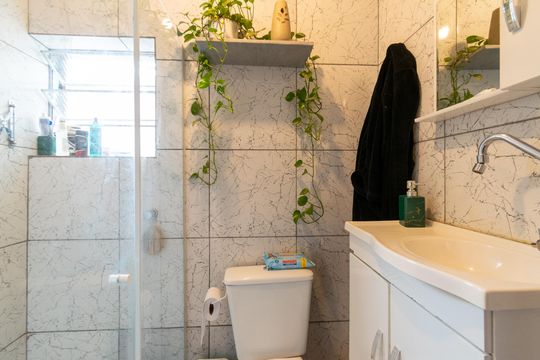 Banheiro de casa para alugar com 1 quarto, 35m² em Americanópolis, São Paulo