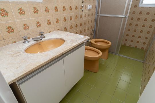 Banheiro da Suíte de apartamento para alugar com 1 quarto, 47m² em Jardim Paulista, São Paulo
