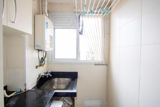 Área de serviço de apartamento à venda com 2 quartos, 86m² em Vila Gilda, Santo André