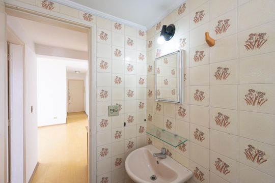 Banheiro Social de apartamento para alugar com 1 quarto, 43m² em Vila Clementino, São Paulo
