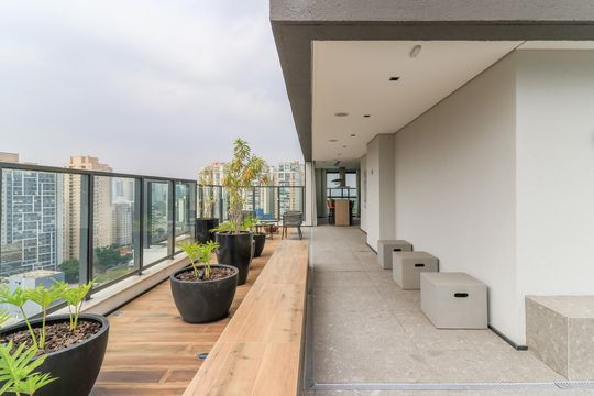 Área comum - Terraço de kitnet/studio à venda com 1 quarto, 24m² em Jardim das Acacias, São Paulo