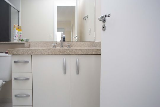 Banheiro da Suíte de apartamento à venda com 2 quartos, 65m² em Centro, Diadema