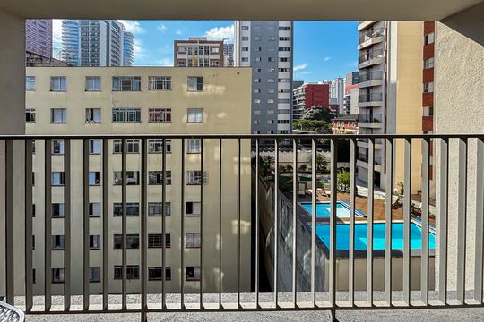Vista da Varanda do Studio de kitnet/studio para alugar com 1 quarto, 31m² em Cerqueira César, São Paulo
